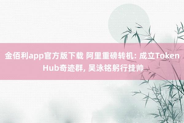 金佰利app官方版下载 阿里重磅转机: 成立Token Hub奇迹群， 吴泳铭躬行挂帅