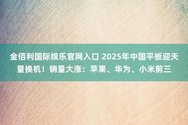 金佰利国际娱乐官网入口 2025年中国平板迎天量换机！销量大涨：苹果、华为、小米前三