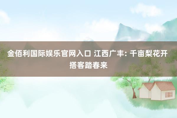 金佰利国际娱乐官网入口 江西广丰: 千亩梨花开 搭客踏春来