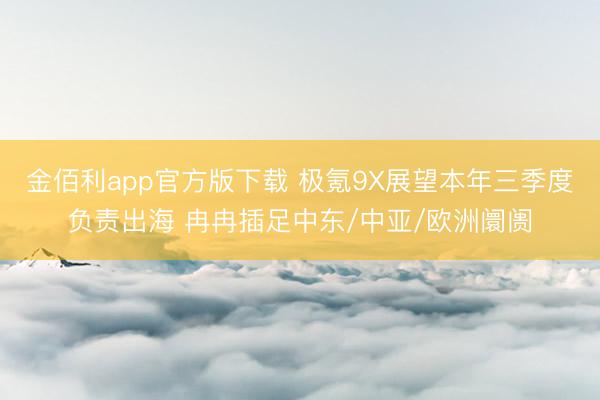 金佰利app官方版下载 极氪9X展望本年三季度负责出海 冉冉插足中东/中亚/欧洲阛阓