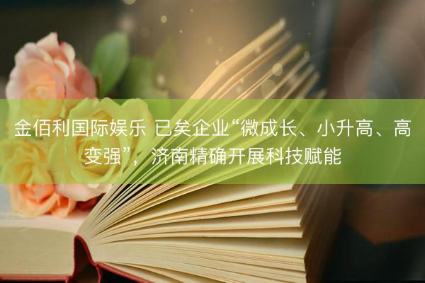 金佰利国际娱乐 已矣企业“微成长、小升高、高变强”，济南精确开展科技赋能