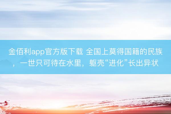 金佰利app官方版下载 全国上莫得国籍的民族，一世只可待在水里，躯壳“进化”长出异状