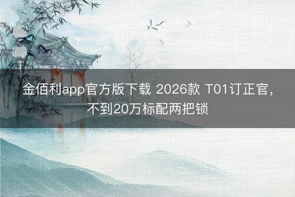 金佰利app官方版下载 2026款 T01订正官，不到20万标配两把锁