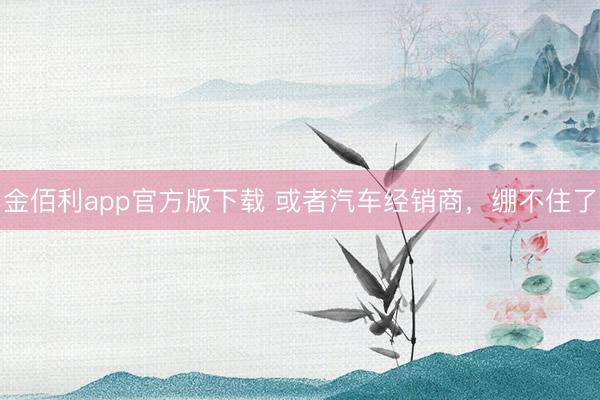 金佰利app官方版下载 或者汽车经销商，绷不住了