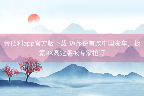 金佰利app官方版下载 迈莎锐首改中国豪车，极氪9X高定版被专家抢订